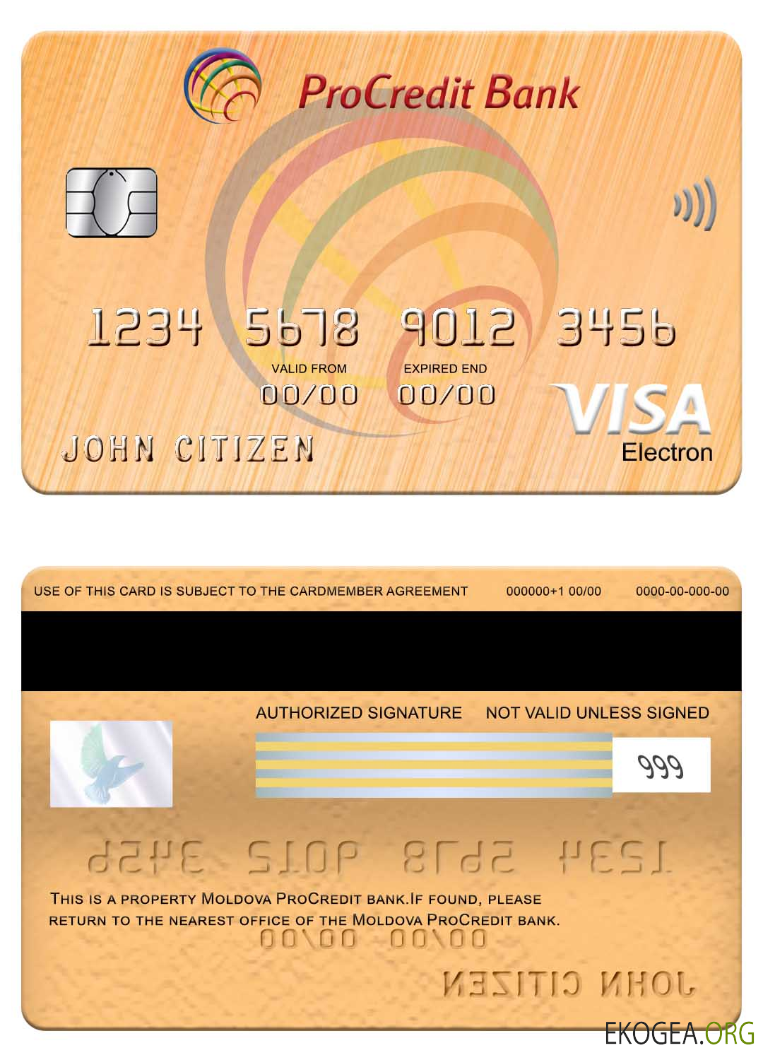 Carte électronique visa ProCredit Bank de Moldavie